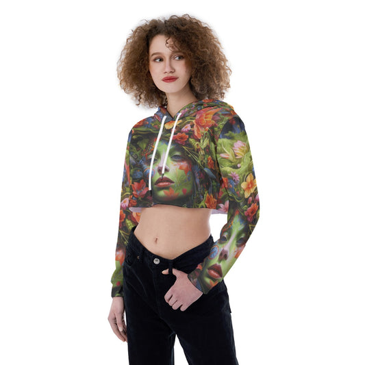 All-Over Print Women's Crop Top Hoodie