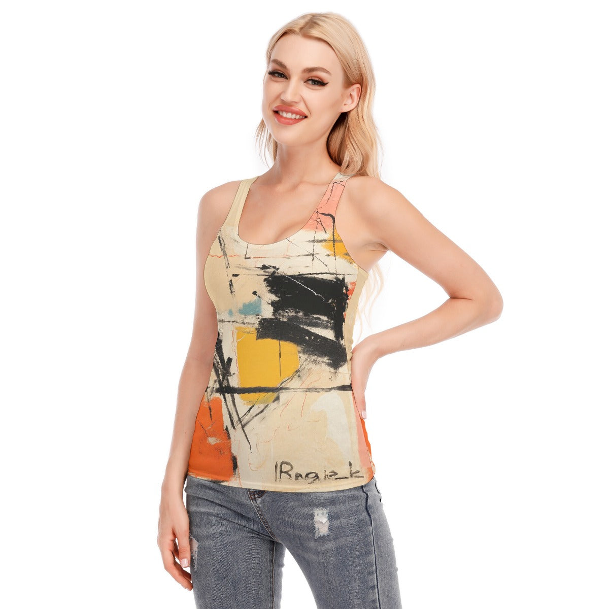 All-Over Print Women's Racer Vest | 190GSM Cotton
