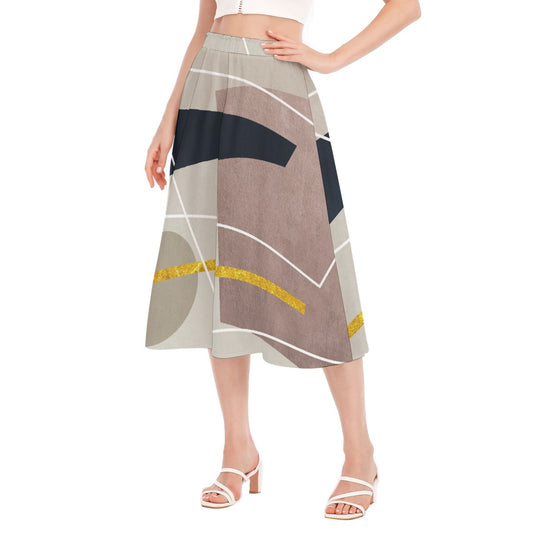 All-Over Print Women's Long Section Chiffon Skirt