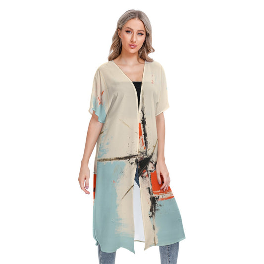 All-Over Print Women's Short Sleeve Cardigan