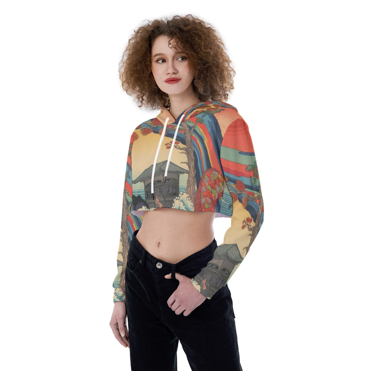 All-Over Print Women's Crop Top Hoodie