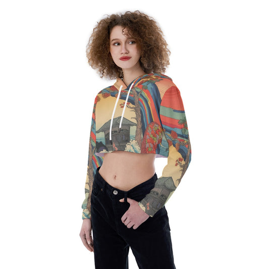 All-Over Print Women's Crop Top Hoodie
