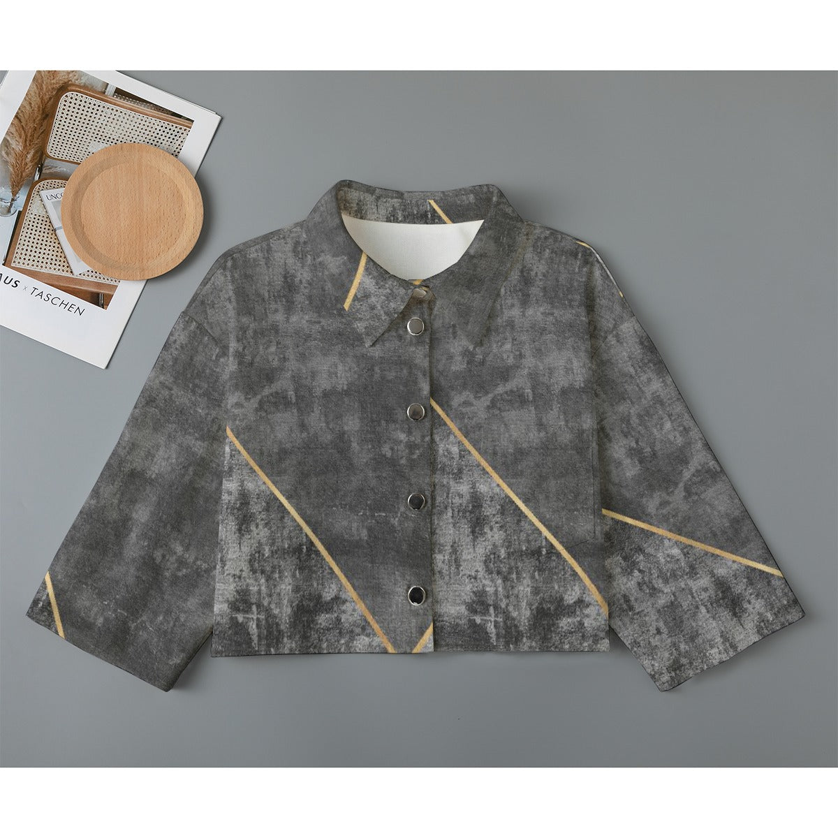 All-Over Print Women's Cropped Jacket | 245GSM Cotton