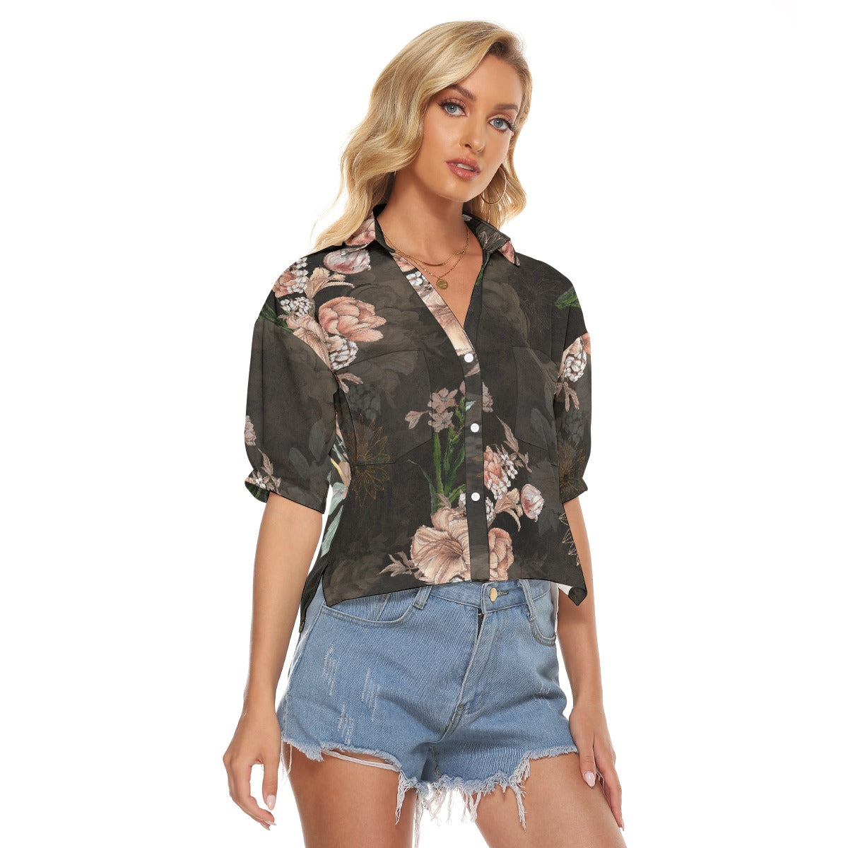 All-Over Print Women's V-neck Shirts