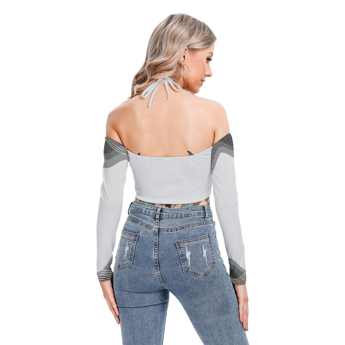 All-Over Print Women's Halter Lace-up Top