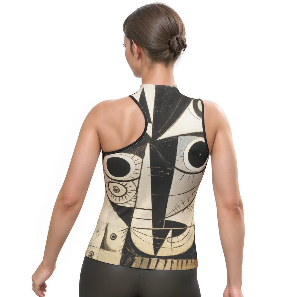 All-Over Print Women's Halter Sleeveless Asymmetrical Tank Top