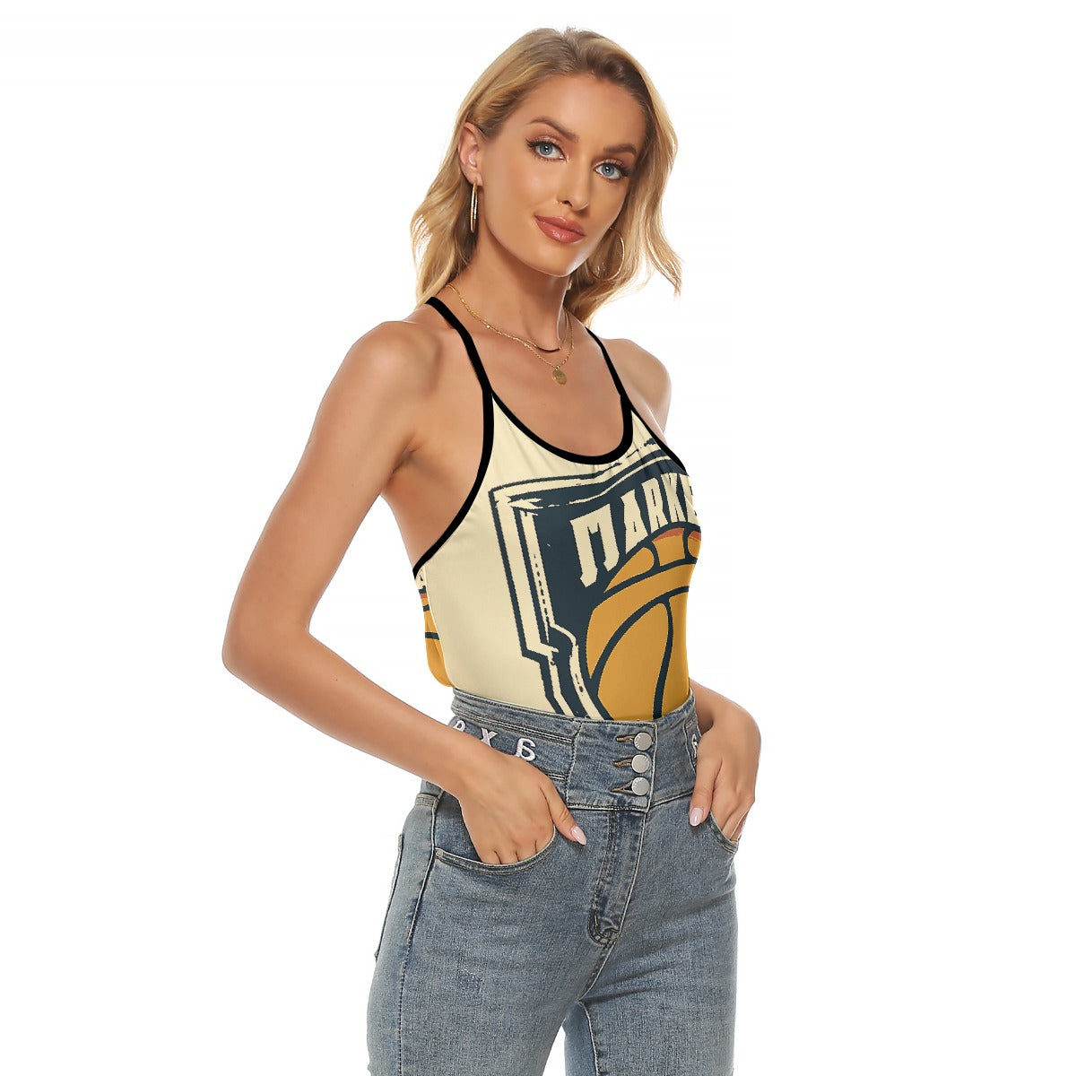 All-Over Print Women's Criss-Cross Open Back Tank Top