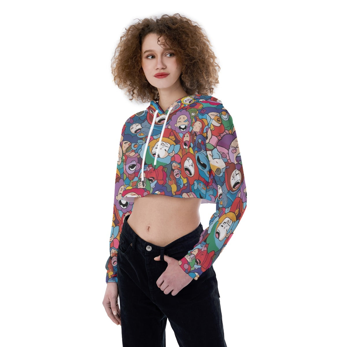 All-Over Print Women's Crop Top Hoodie