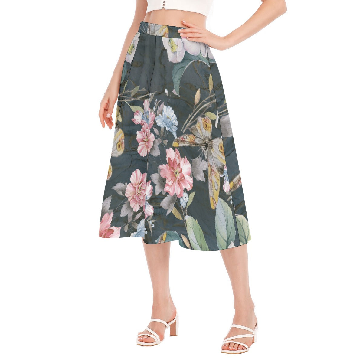 All-Over Print Women's Long Section Chiffon Skirt