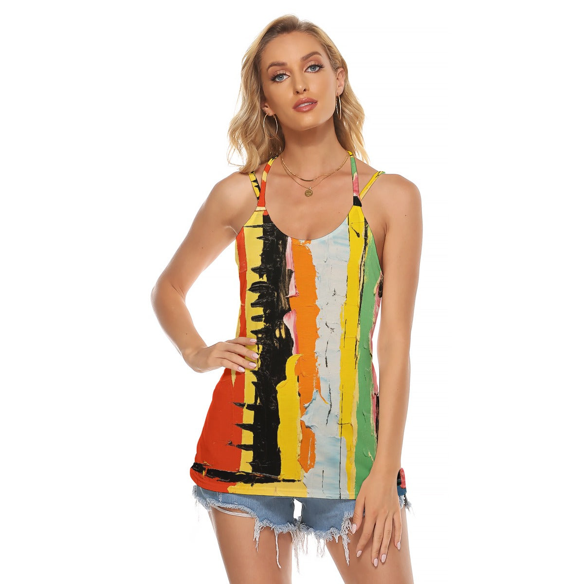All-Over Print Women's Halter Top With Backless