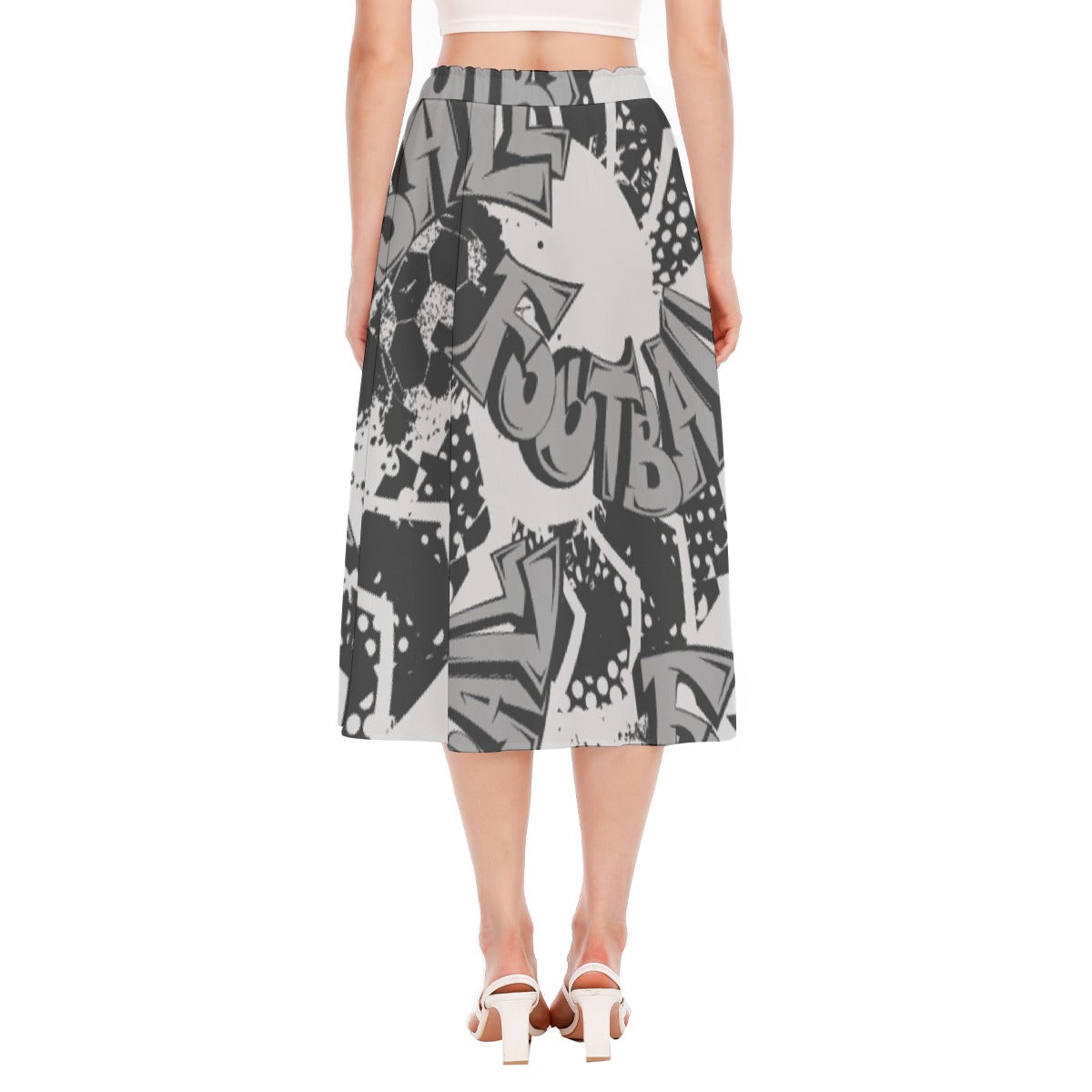 All-Over Print Women's Long Section Chiffon Skirt