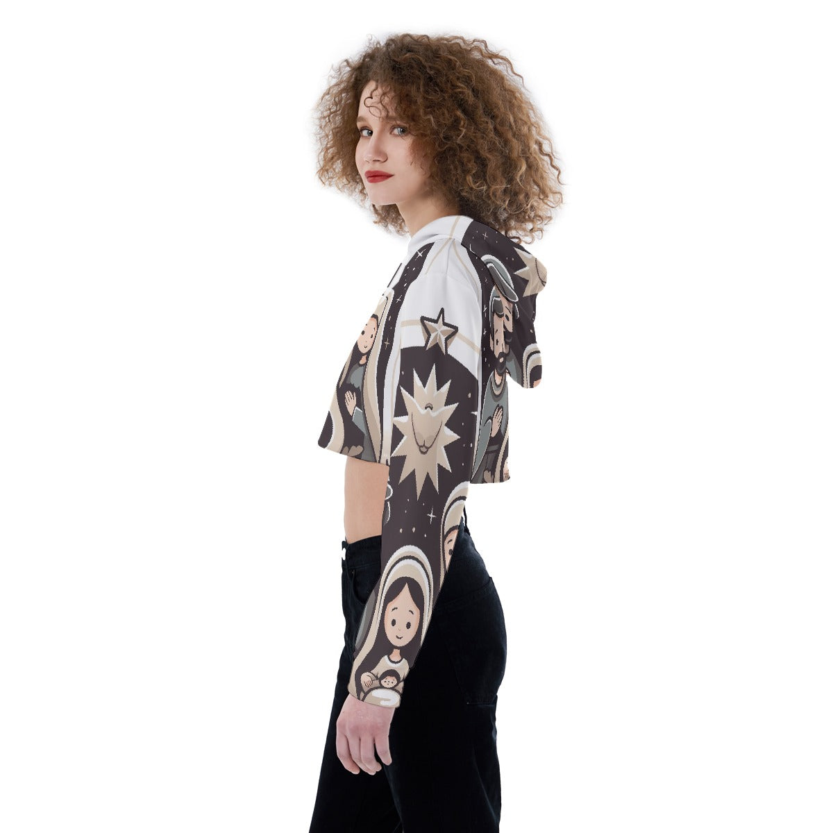 All-Over Print Women's Crop Top Hoodie