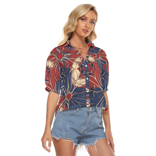 All-Over Print Women's V-neck Shirts