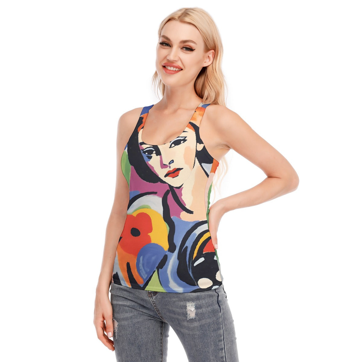 All-Over Print Women's Racer Vest | 190GSM Cotton