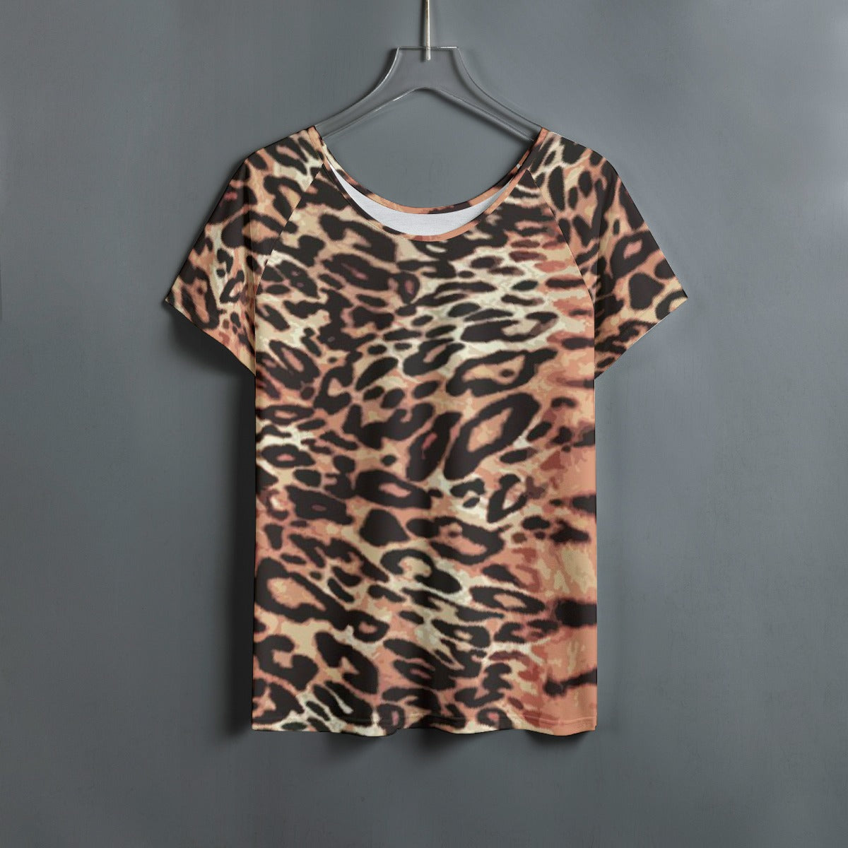 All-Over Print Women's Round Neck T-shirt With Raglan Sleeve