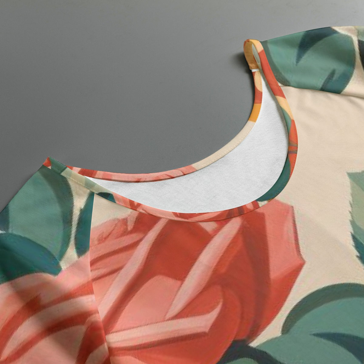 All-Over Print Women's Round Neck T-shirt With Raglan Sleeve