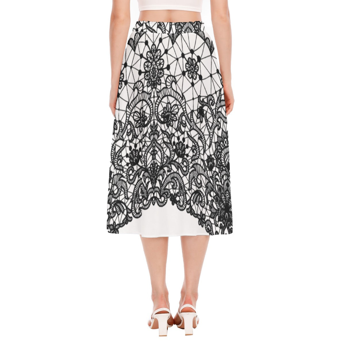 All-Over Print Women's Long Section Chiffon Skirt
