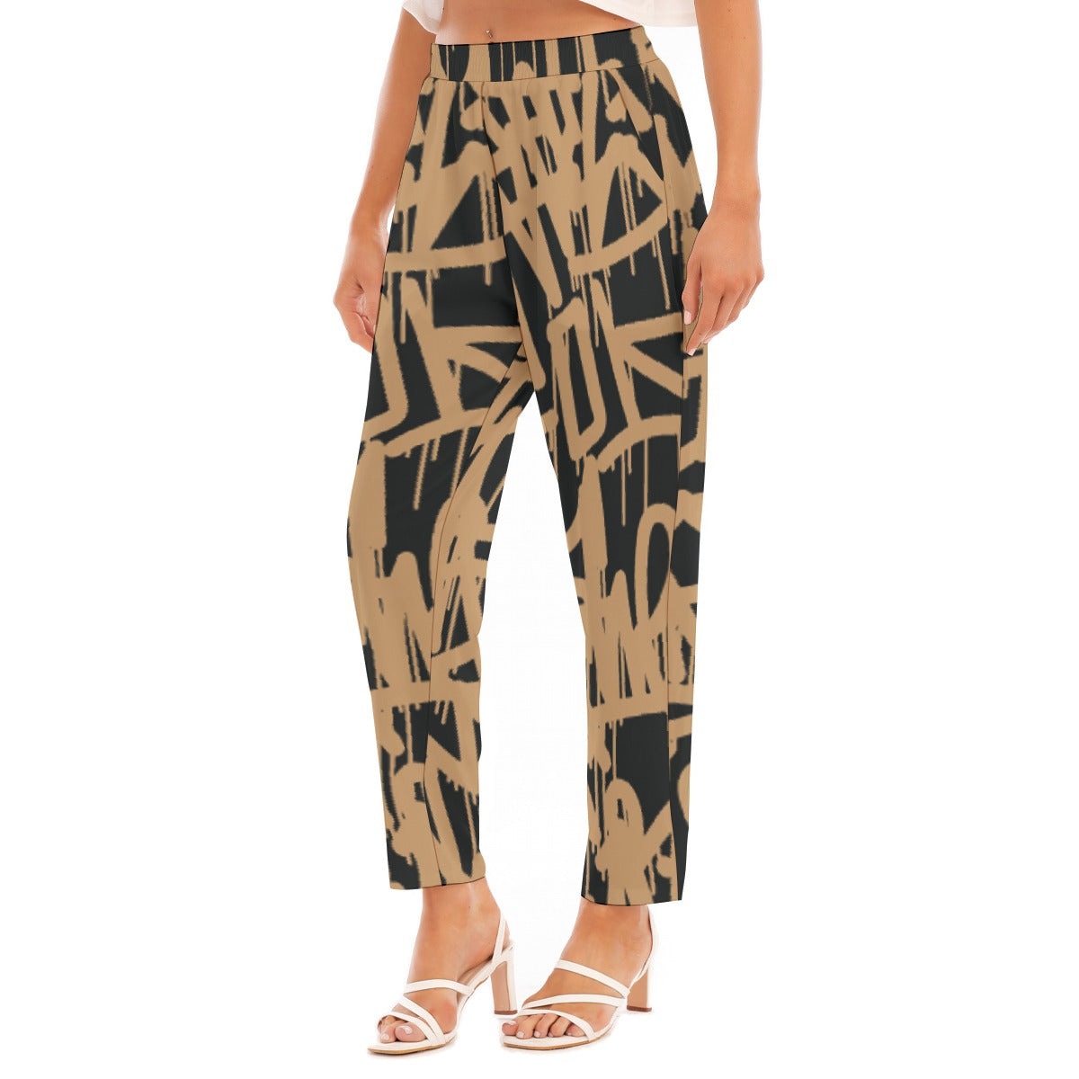All-Over Print Women's Loose Straight-leg Pants