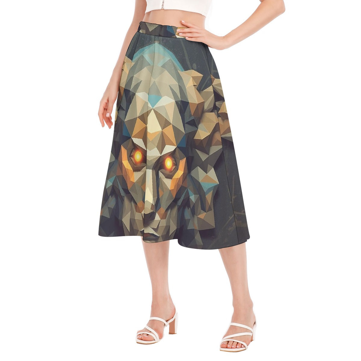 All-Over Print Women's Long Section Chiffon Skirt