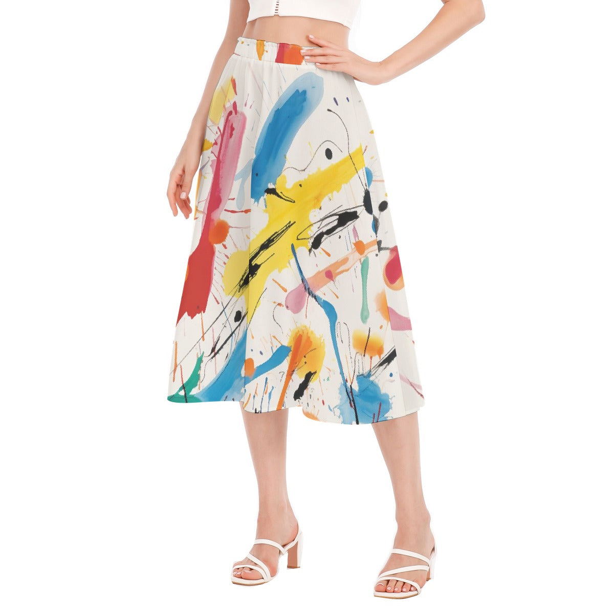 All-Over Print Women's Long Section Chiffon Skirt