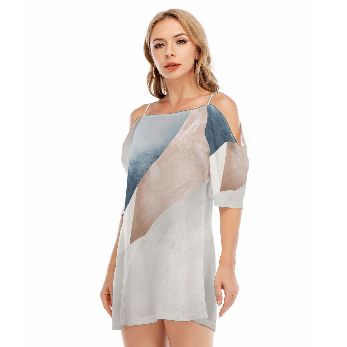 All-Over Print Women's Off-shoulder Cami Dress