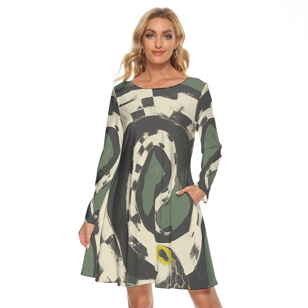 All-Over Print Women's Crew Neck Dress
