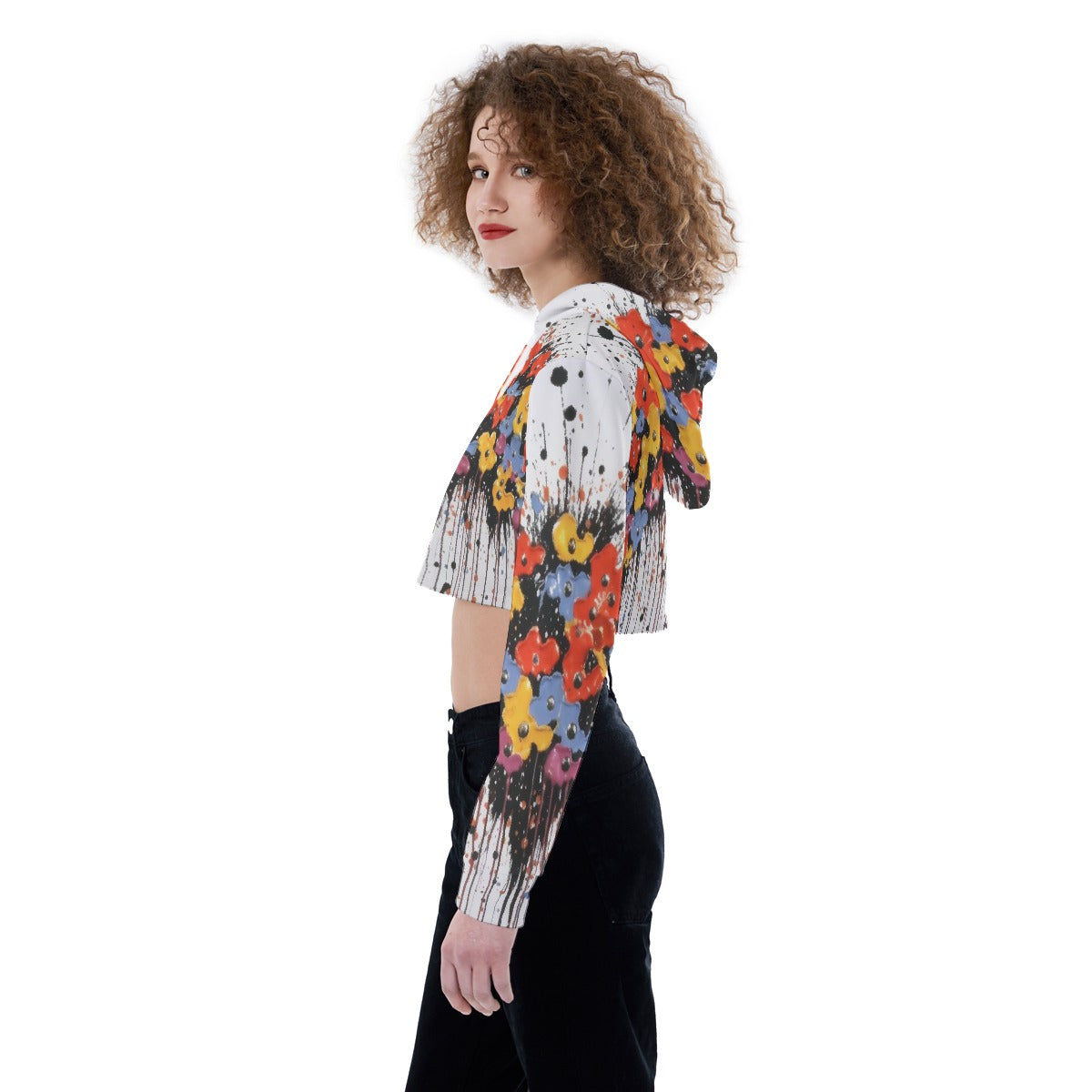 All-Over Print Women's Crop Top Hoodie
