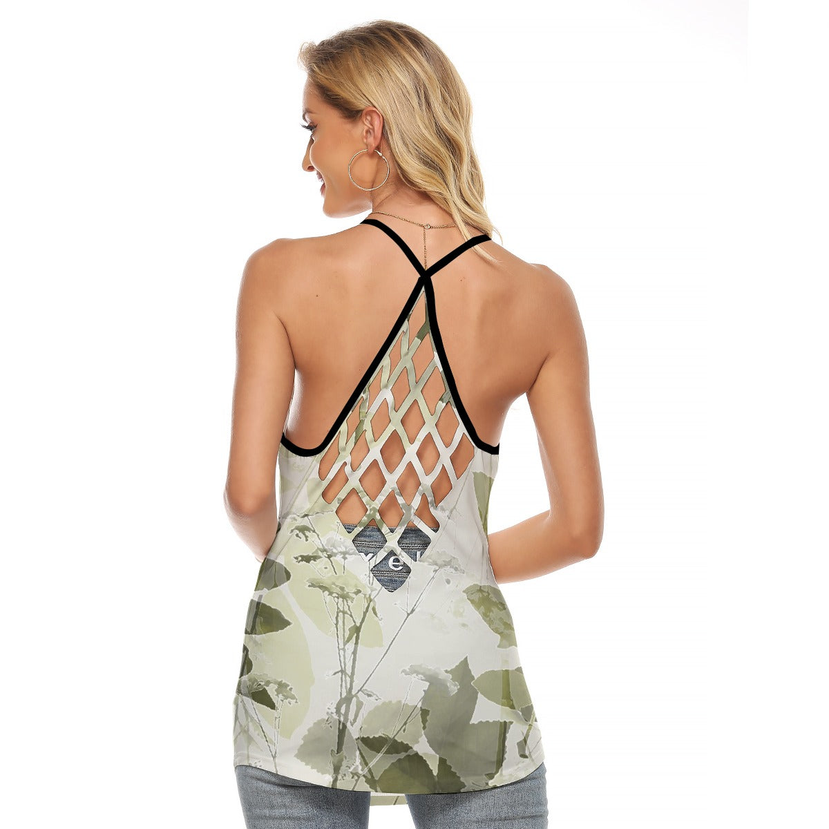 All-Over Print Women's Criss-Cross Open Back Tank Top
