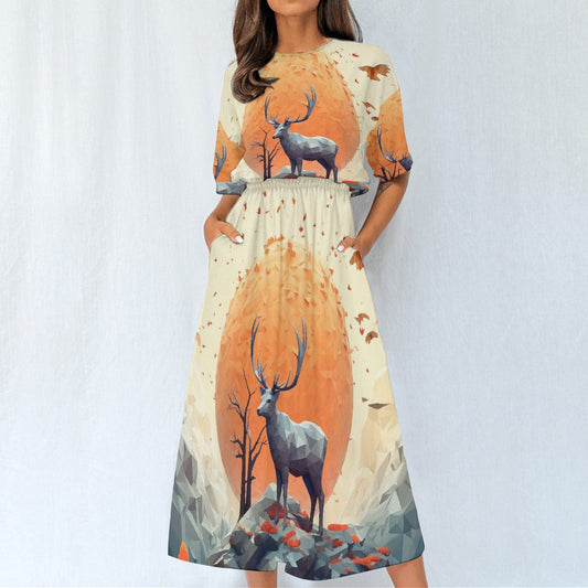 All-Over Print Women's Elastic Waist Dress