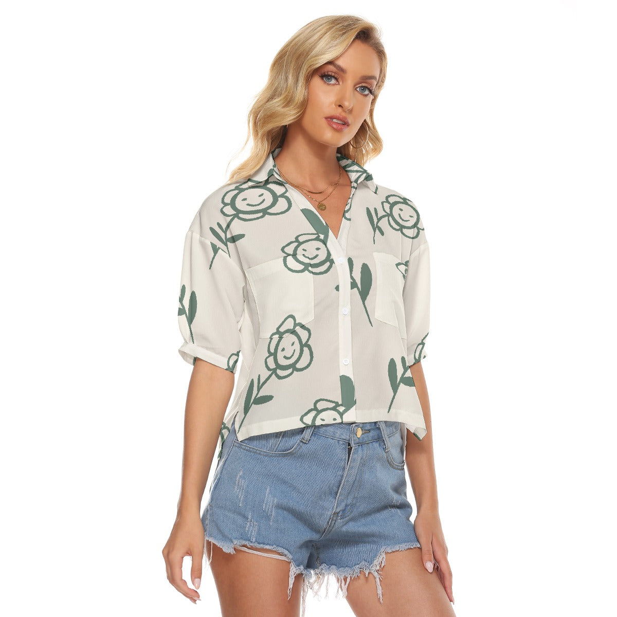 All-Over Print Women's V-neck Shirts