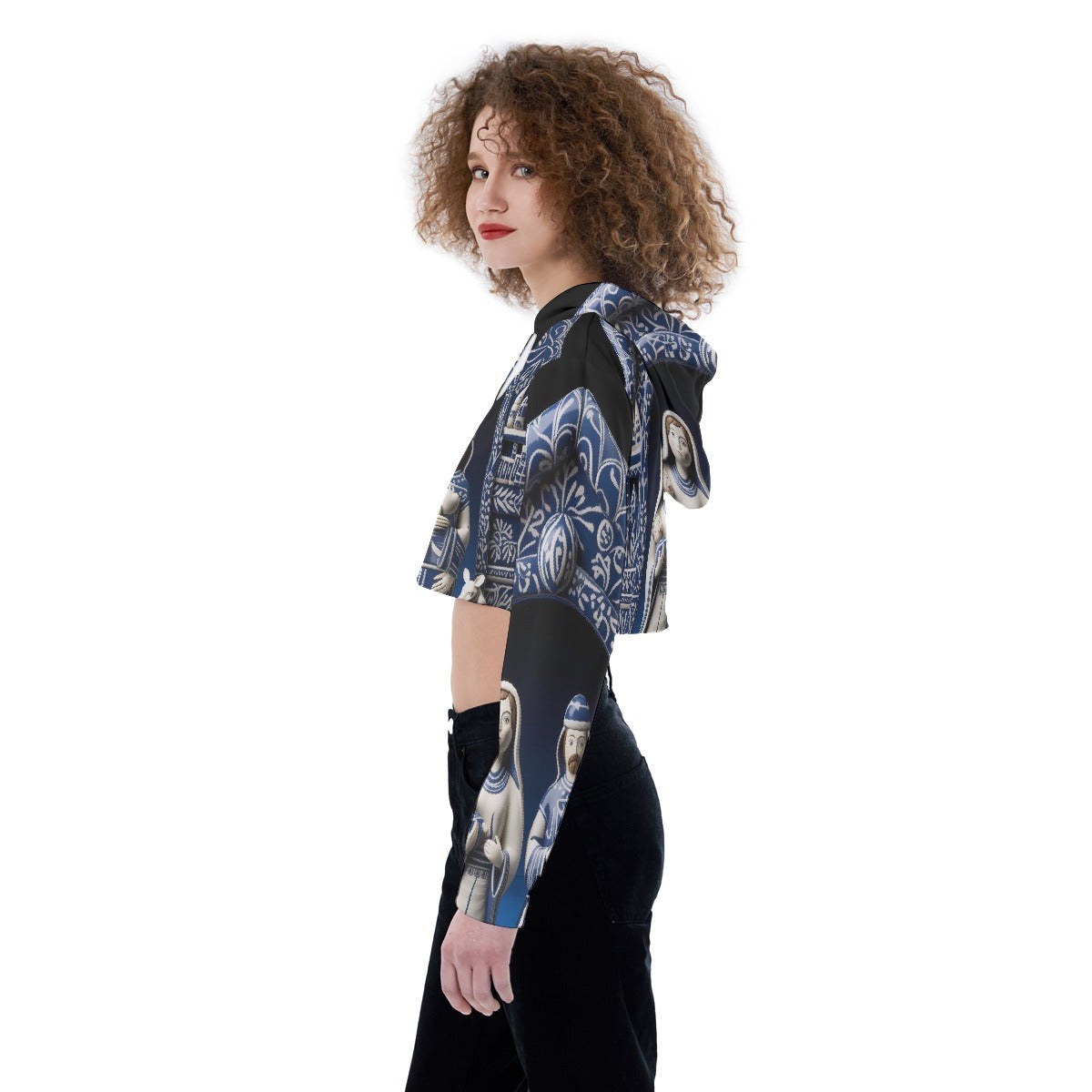 All-Over Print Women's Crop Top Hoodie
