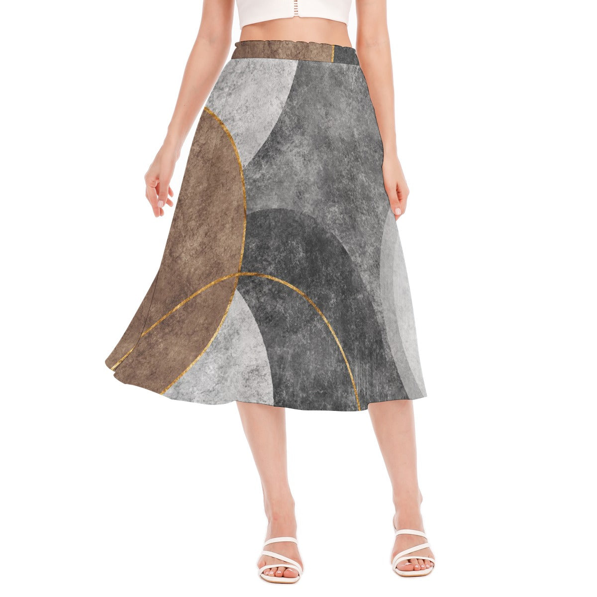 All-Over Print Women's Long Section Chiffon Skirt