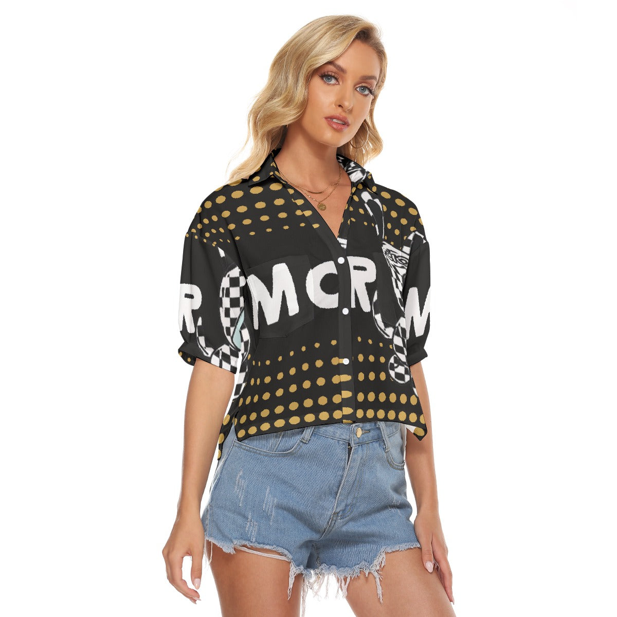 All-Over Print Women's V-neck Shirts