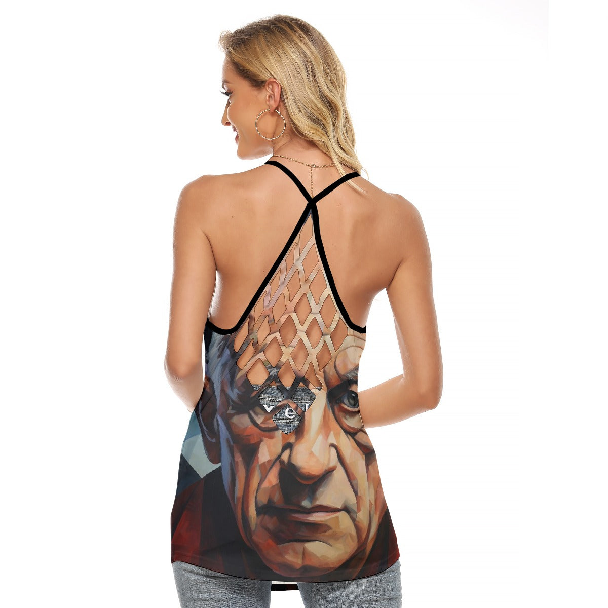 All-Over Print Women's Criss-Cross Open Back Tank Top