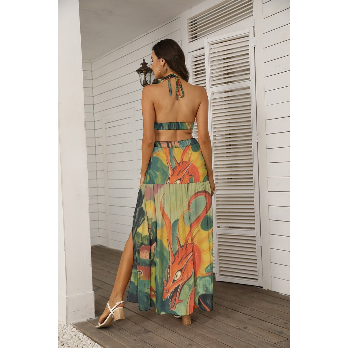 All-Over Print Women's Tie Back Wrap Dress