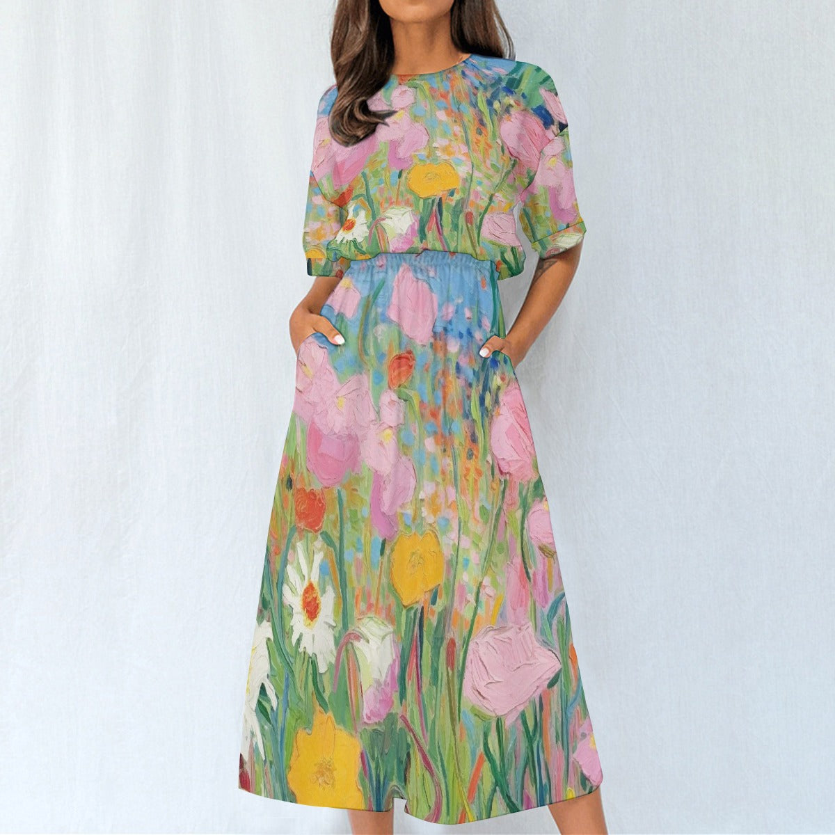 All-Over Print Women's Elastic Waist Dress