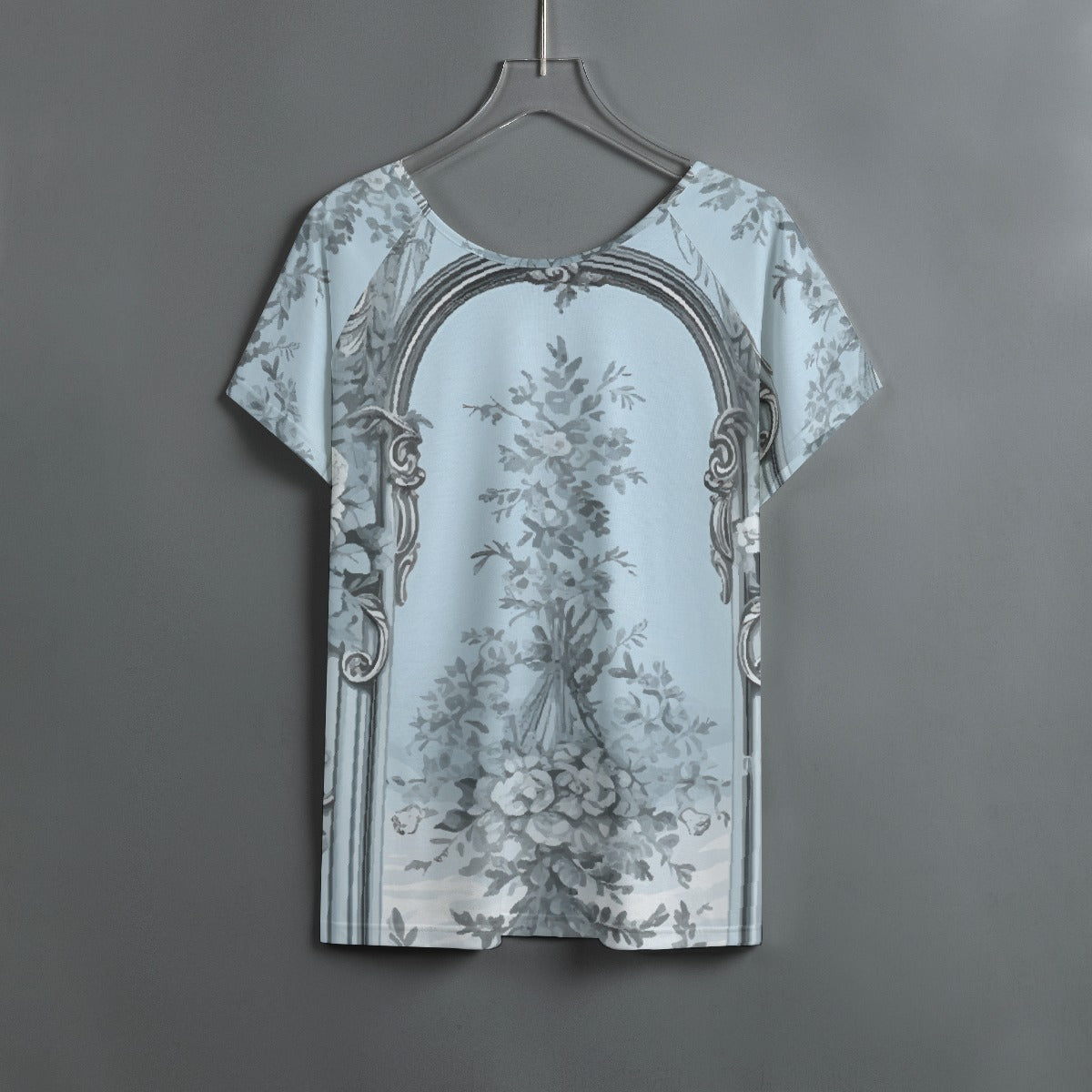 All-Over Print Women's Round Neck T-shirt With Raglan Sleeve
