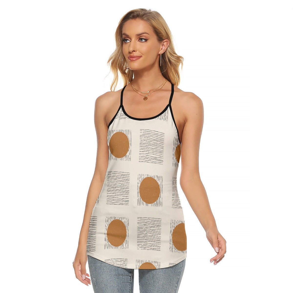 All-Over Print Women's Criss-Cross Open Back Tank Top
