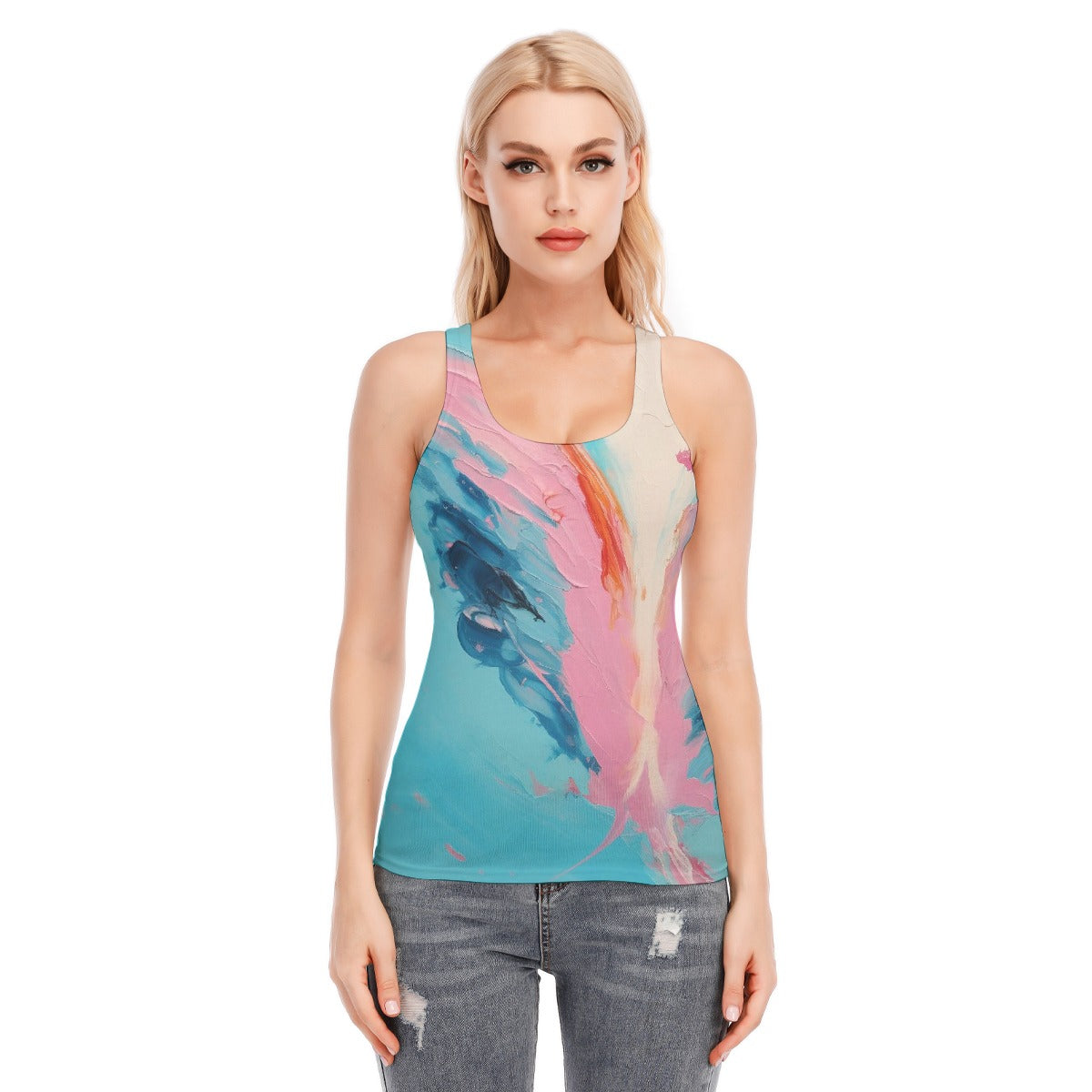 All-Over Print Women's Racer Vest | 190GSM Cotton