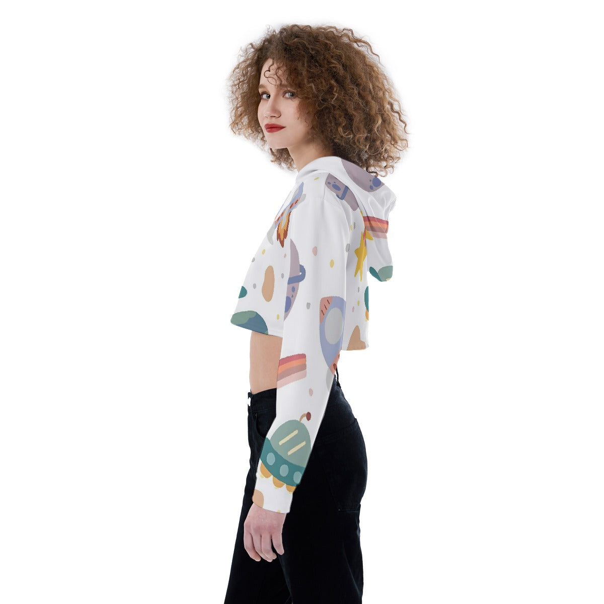 All-Over Print Women's Crop Top Hoodie