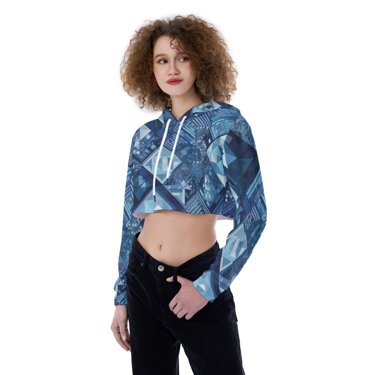 All-Over Print Women's Crop Top Hoodie