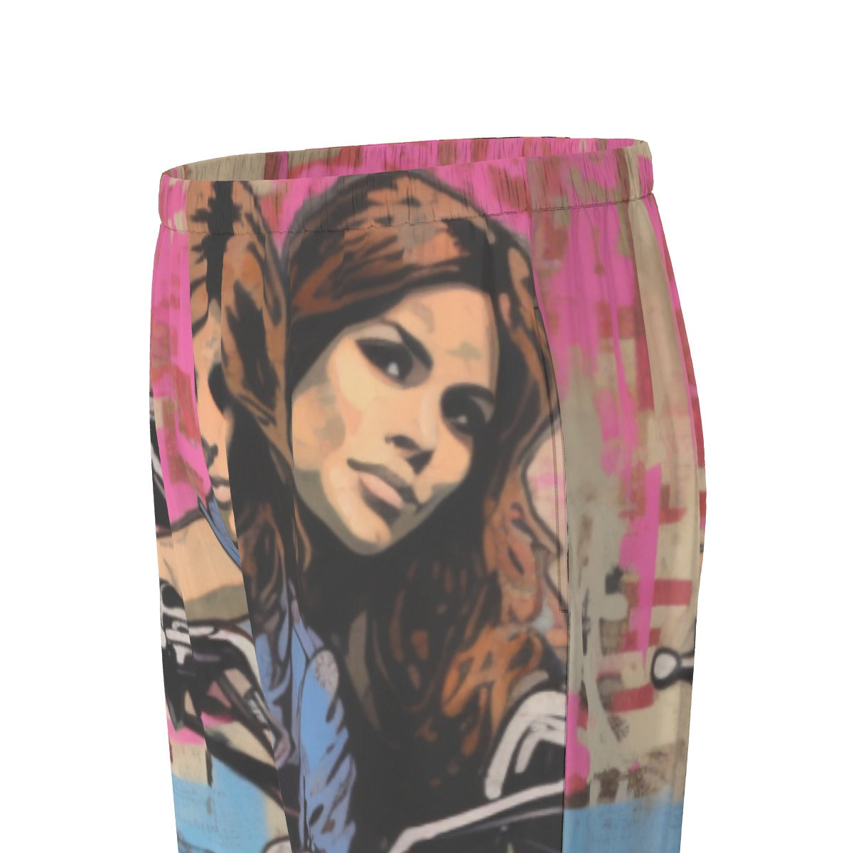 All-Over Print Women's Long Sleeve Pajama Set With Black Contrast Piping