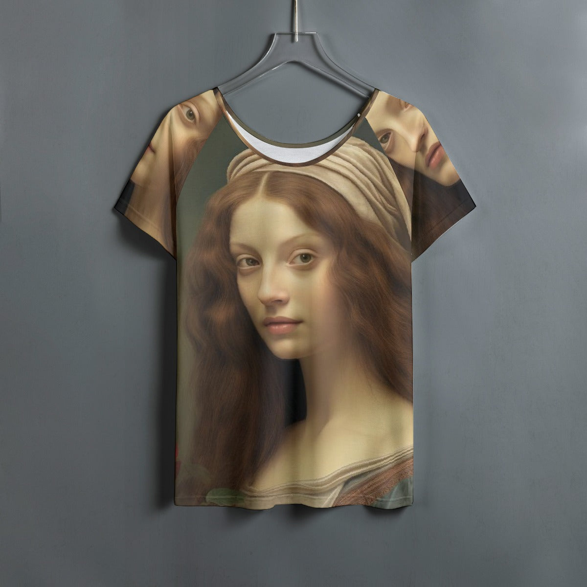 All-Over Print Women's Round Neck T-shirt With Raglan Sleeve