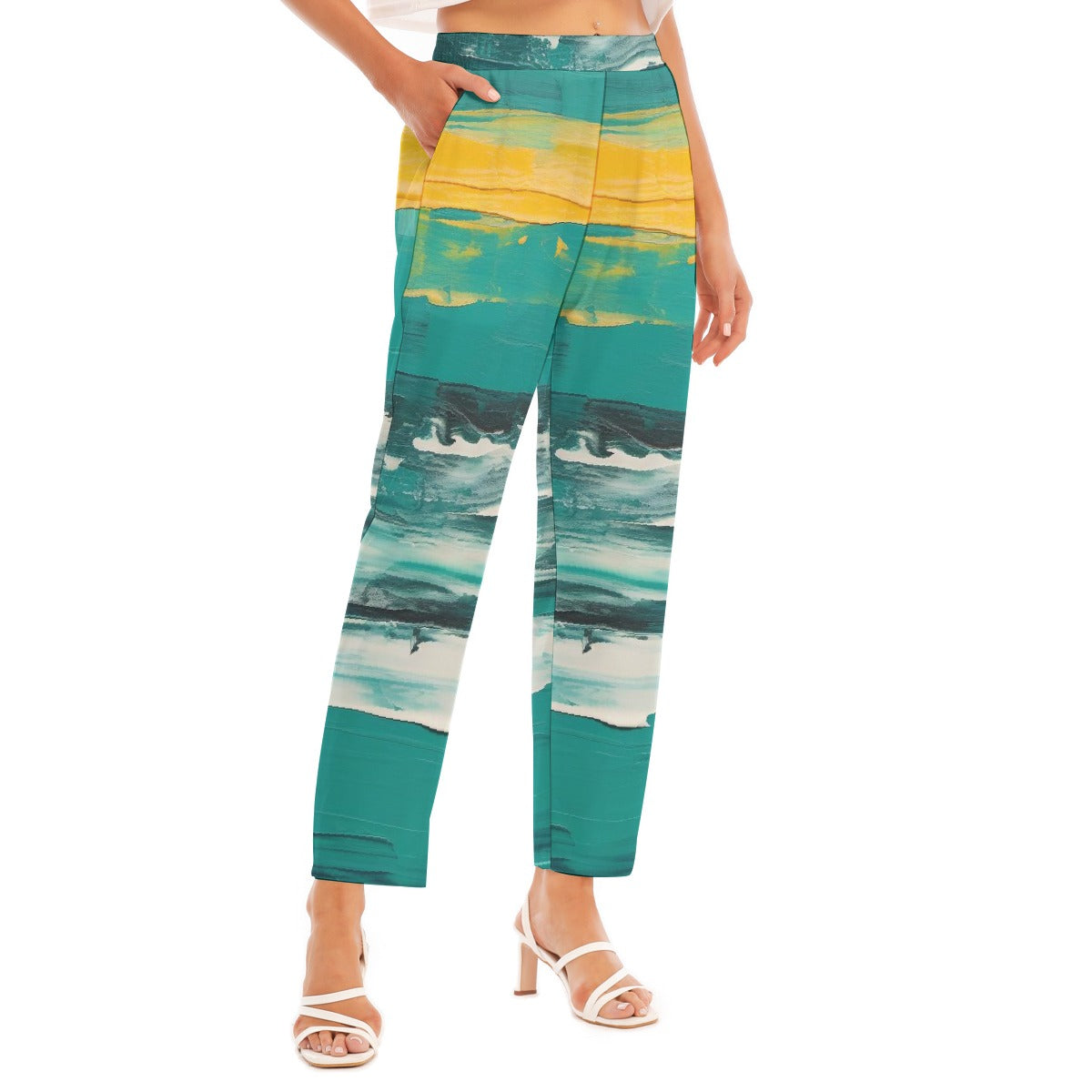 All-Over Print Women's Loose Straight-leg Pants