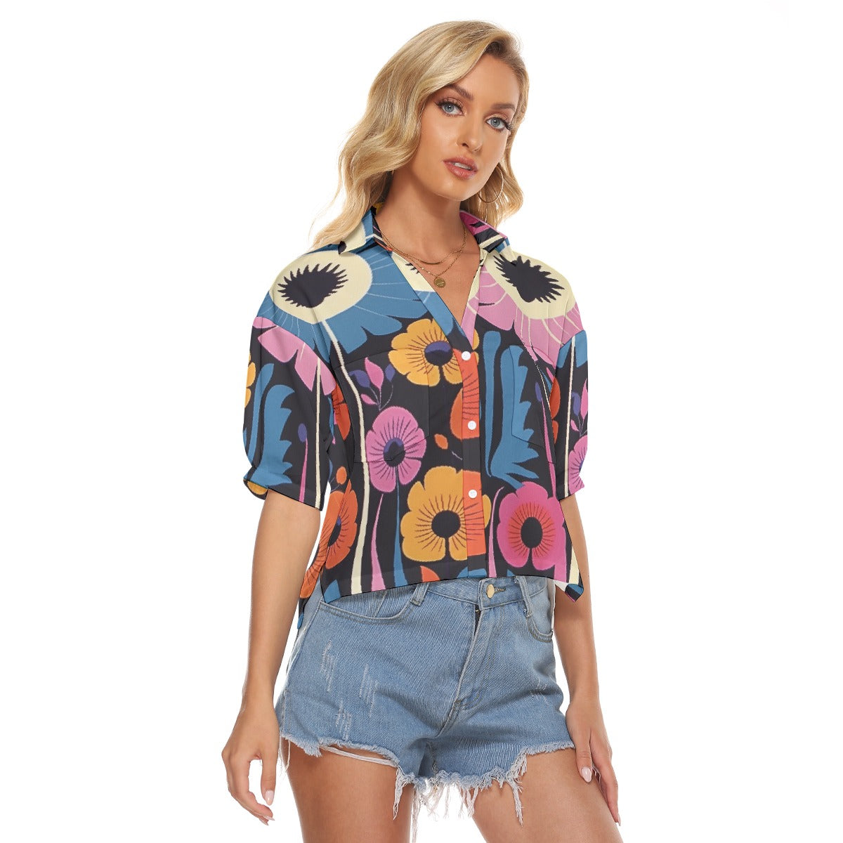 All-Over Print Women's V-neck Shirts
