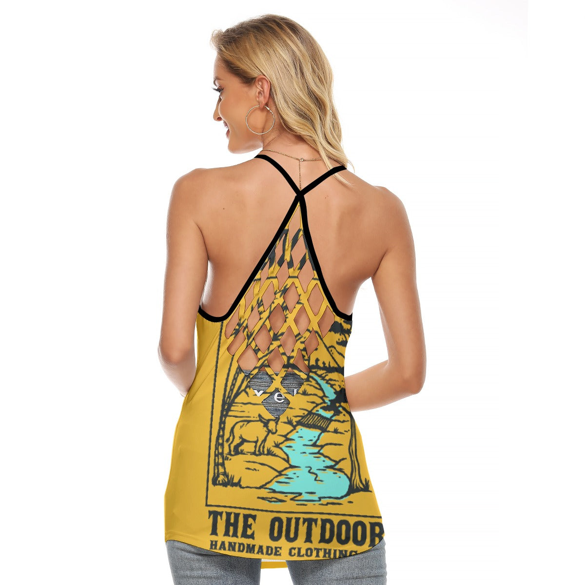 All-Over Print Women's Criss-Cross Open Back Tank Top