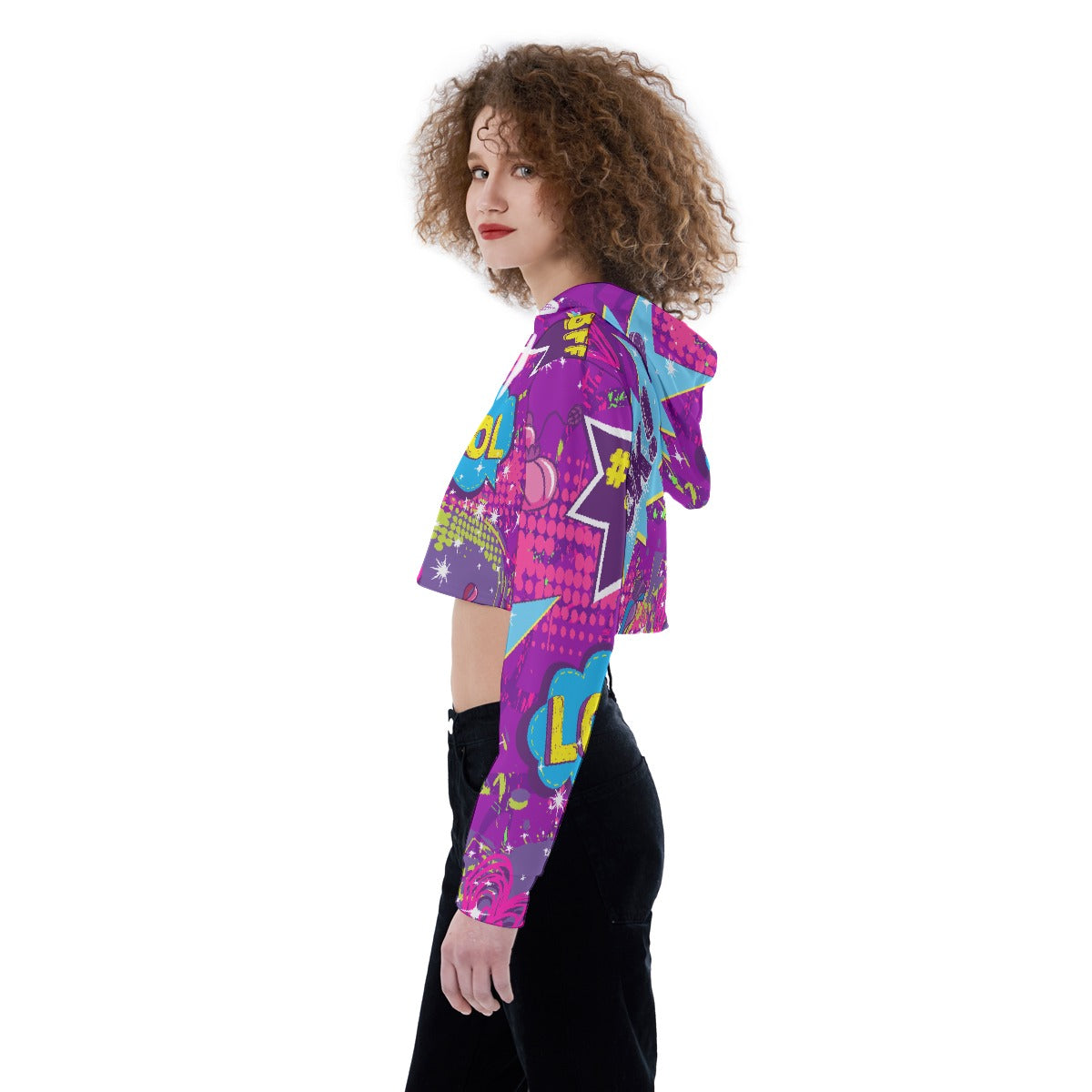 All-Over Print Women's Crop Top Hoodie