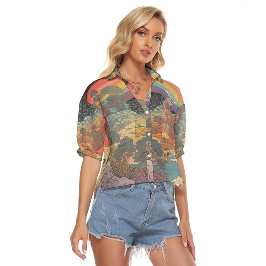 All-Over Print Women's V-neck Shirts
