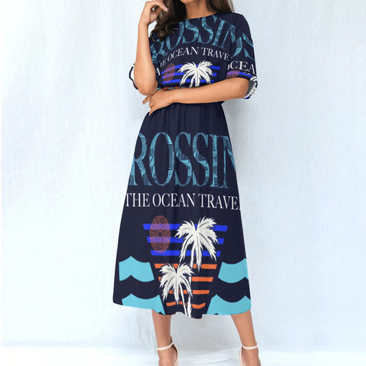 All-Over Print Women's Elastic Waist Dress