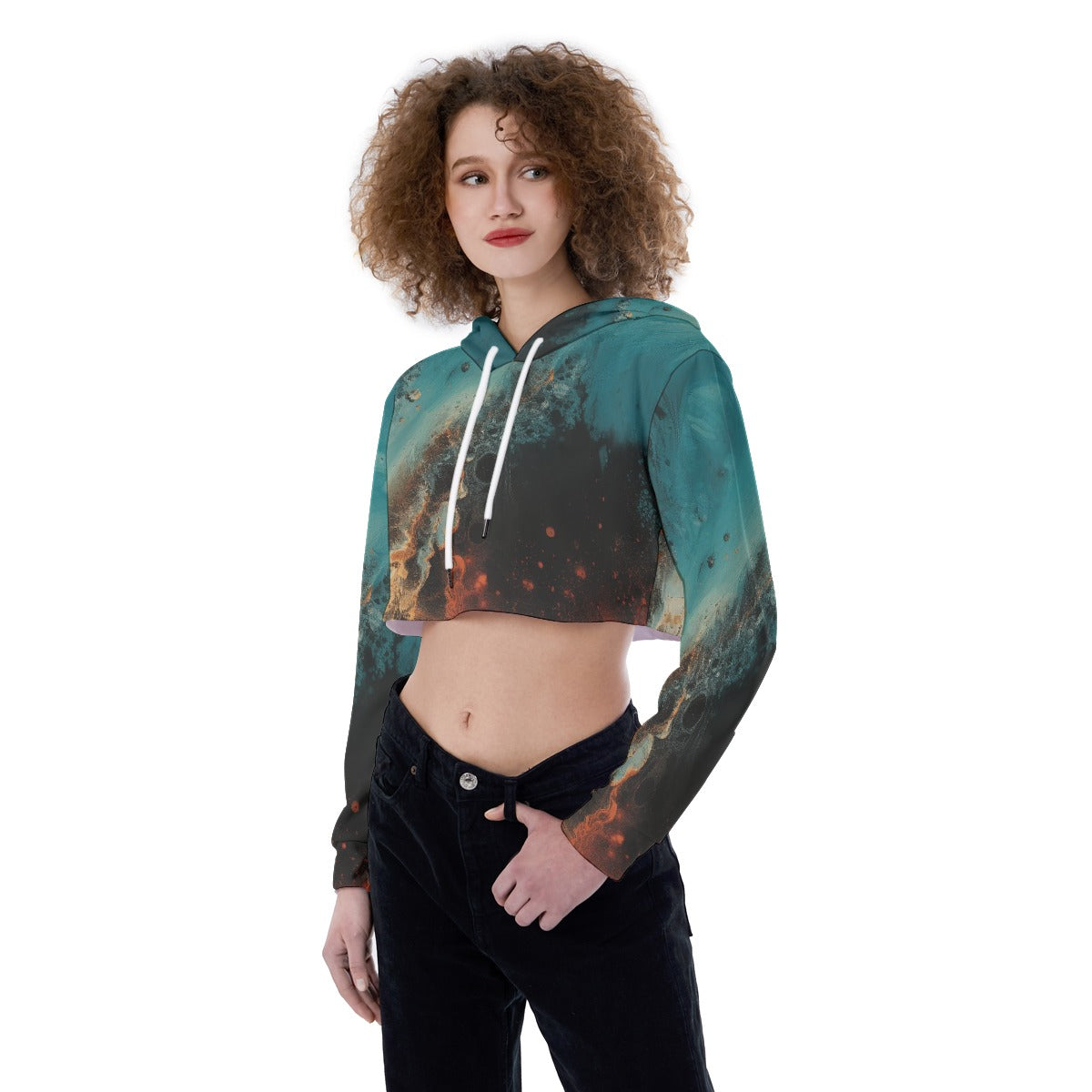 All-Over Print Women's Crop Top Hoodie